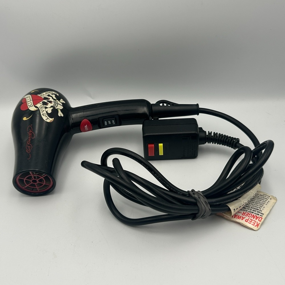 Ed Hardy Skull Heart Tattoo Blow Hair Dryer Travel Size Mini Love Kills Slowly